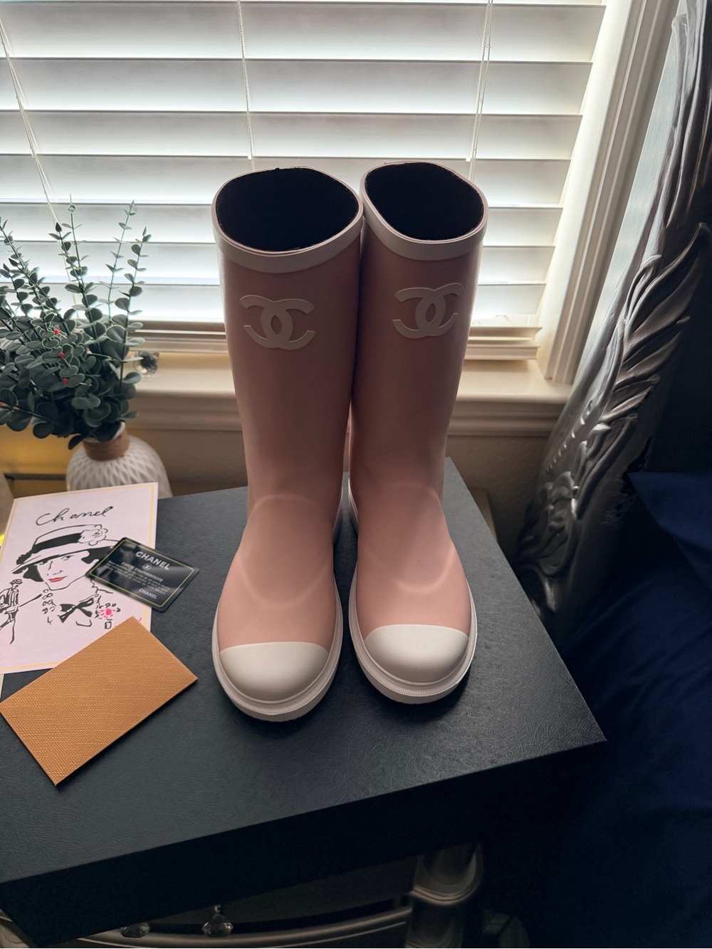 CC logo Pink Rubber Rain Boots size 8